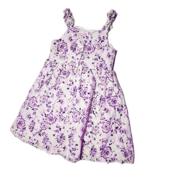 Btween SZ 12 Girls Dress Floral Embroidered Ruffle No Sleeve Baby Doll Lined - Picture 9 of 14